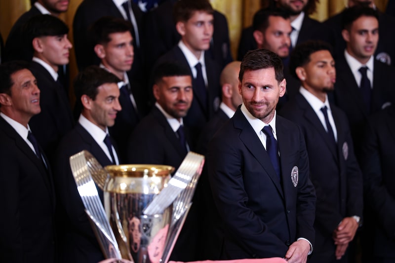 Lionel Messi, a soccer player for Inter Miami CF, during an event with US President Donald Trump in the East Room of the White House in Washington, DC, US, on Thursday, March 5, 2026. Inter Miami CF is visiting the White House to celebrate their 2025 championship win. Photographer: Valerie Plesch/Bloomberg Lionel Messi, a soccer player for Inter Miami CF, during an event with US President Donald Trump in the East Room of the White House in Washington, DC, US, on Thursday, March 5, 2026. Inter Miami CF is visiting the White House to celebrate their 2025 championship win. Photographer: Valerie Plesch/Bloomberg