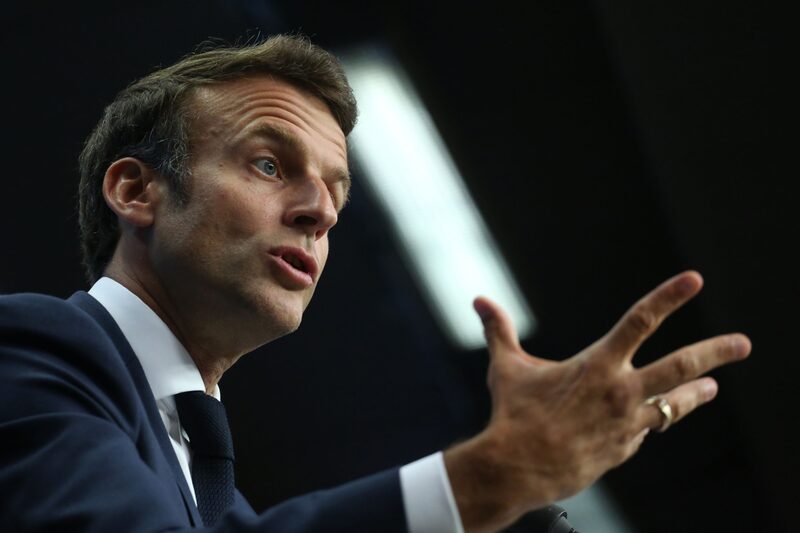 Emmanuel Macron, presidente de Francia, en una conferencia de prensa durante el primer día de la cumbre de líderes de la Unión Europea (UE) en la sede del Consejo Europeo en Bruselas, Bélgica, el jueves 23 de junio de 2022. Emmanuel Macron, presidente de Francia, en una conferencia de prensa durante el primer día de la cumbre de líderes de la Unión Europea (UE) en la sede del Consejo Europeo en Bruselas, Bélgica, el jueves 23 de junio de 2022.