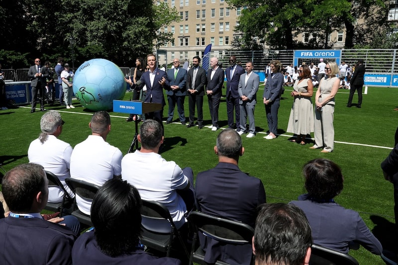 El director ejecutivo de Global Citizen, Hugh Evans, habla durante el anuncio en directo de la final de la Copa Mundial de la FIFA 2026 en Central Park, Nueva York, el 8 de junio. Fotógrafo: Kevin Mazur/Getty Images El director ejecutivo de Global Citizen, Hugh Evans, habla durante el anuncio en directo de la final de la Copa Mundial de la FIFA 2026 en Central Park, Nueva York, el 8 de junio. Fotógrafo: Kevin Mazur/Getty Images