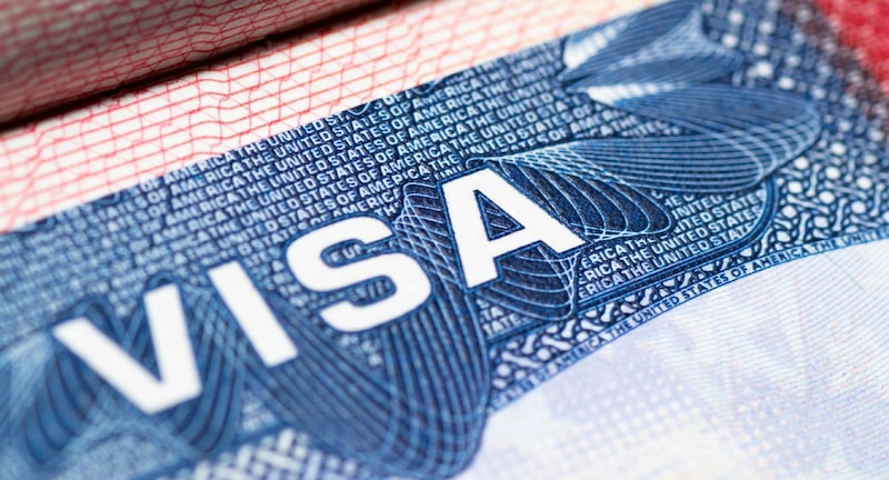 Una visa estadounidense. Una visa estadounidense.