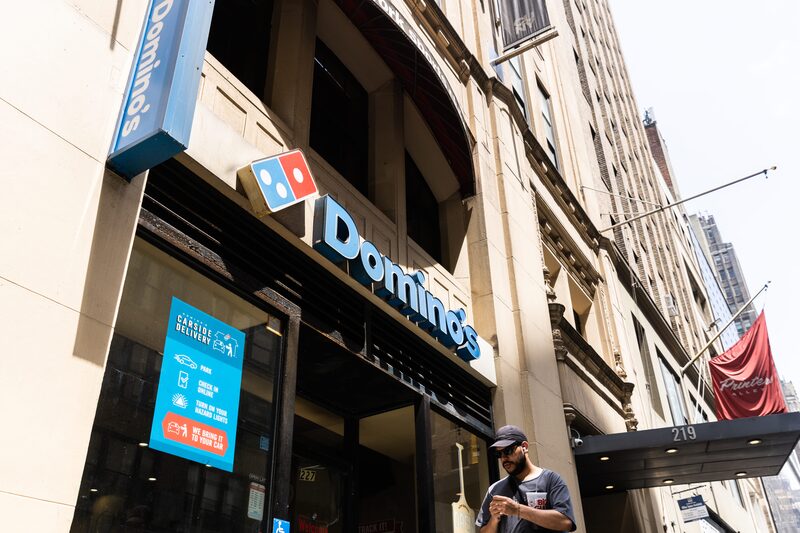 A Domino's restaurant in New York, US, on Sunday, July 2, 2023. Domino's Pizza Inc. is scheduled to release earnings figures on July 24. Photographer: Jeenah Moon/Bloomberg A Domino's restaurant in New York, US, on Sunday, July 2, 2023. Domino's Pizza Inc. is scheduled to release earnings figures on July 24. Photographer: Jeenah Moon/Bloomberg