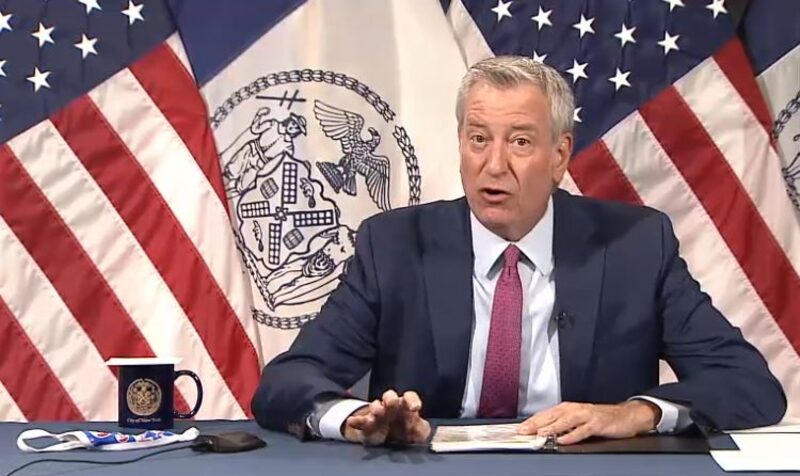 El alcalde de la ciudad de Nueva York, Bill de Blasio El alcalde de la ciudad de Nueva York, Bill de Blasio