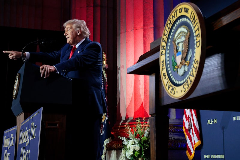 El presidente Donald Trump en la cumbre "Winning the AI Race" organizada por All-In Podcast y Hill & Valley Forum en el Auditorio Andrew W. El presidente Donald Trump en la cumbre "Winning the AI Race" organizada por All-In Podcast y Hill & Valley Forum en el Auditorio Andrew W.