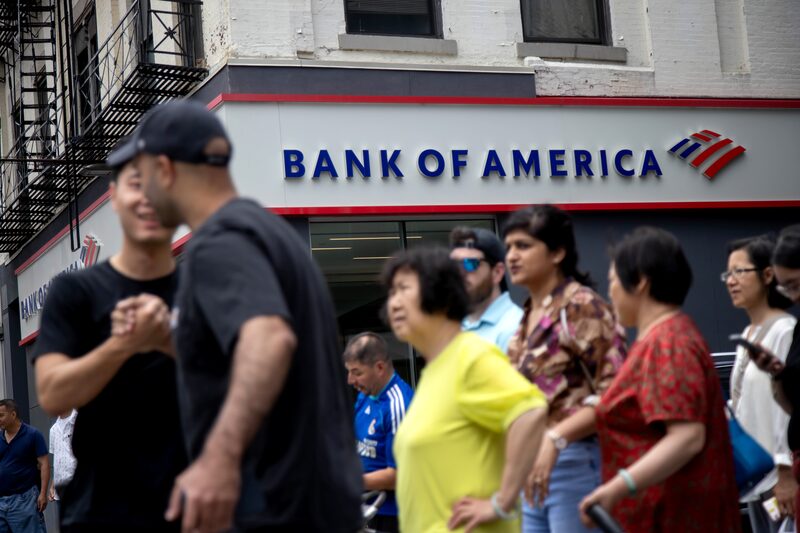 Una sucursal de Bank of America en Nueva York, Estados Unidos, el sábado 29 de junio de 2024. Una sucursal de Bank of America en Nueva York, Estados Unidos, el sábado 29 de junio de 2024.