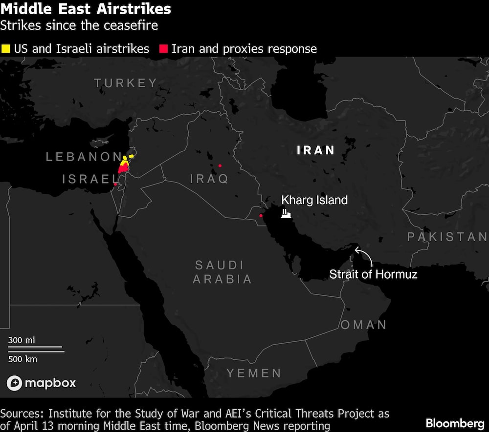 Middle East Airstrikes | Strikes since the ceasefire Middle East Airstrikes | Strikes since the ceasefire