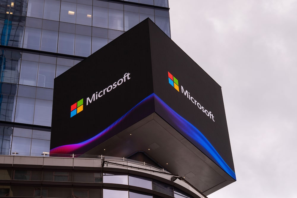 Microsoft signage. Microsoft signage.