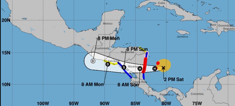 Trayectoria de la tormenta tropical Julia, que podría convertirse en huracán según el Centro Nacional de Huracanes de Estados Unidos Trayectoria de la tormenta tropical Julia, que podría convertirse en huracán según el Centro Nacional de Huracanes de Estados Unidos