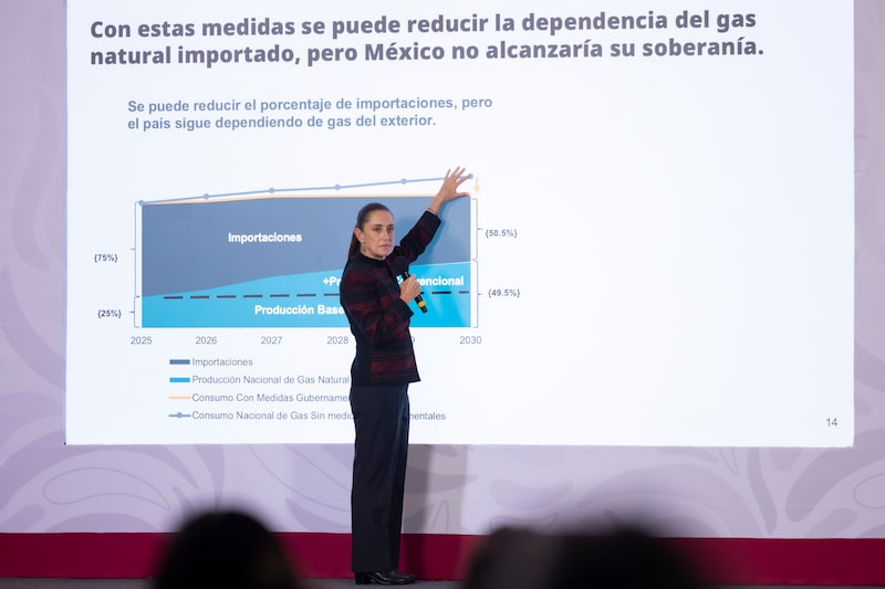 Claudia Sheinbaum Pardo, presidenta de México, en conferencia de prensa matutina en el Salón Tesorería de Palacio Nacional en la Ciudad de México, México.
Foto: Presidencia Claudia Sheinbaum Pardo, presidenta de México, en conferencia de prensa matutina en el Salón Tesorería de Palacio Nacional en la Ciudad de México, México.
Foto: Presidencia