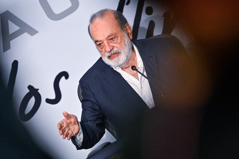 Carlos Slim Helú, presidente honorario de América Móvil y Grupo Carso, durante una conferencia de prensa el 26 de mayo de 2026 en la Ciudad de México. Carlos Slim Helú, presidente honorario de América Móvil y Grupo Carso, durante una conferencia de prensa el 26 de mayo de 2026 en la Ciudad de México.