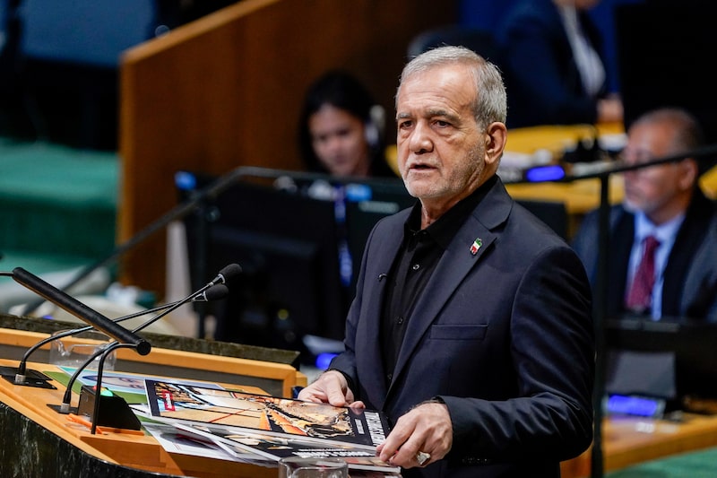 Masoud Pezeshkian, presidente de Irán, durante la Asamblea General de las Naciones Unidas Masoud Pezeshkian, presidente de Irán, durante la Asamblea General de las Naciones Unidas