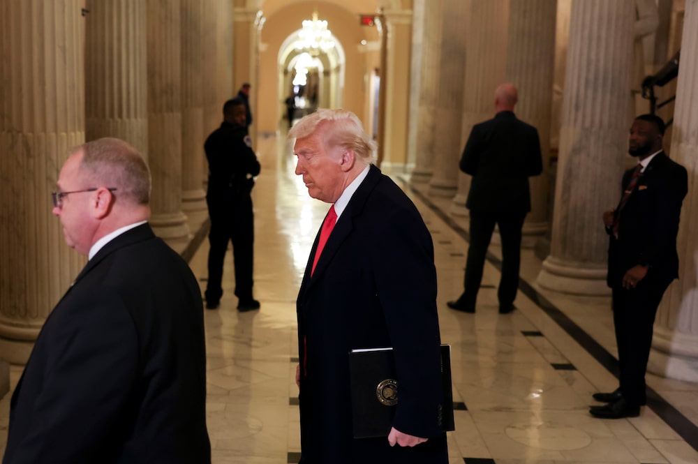 US President Donald Trump arrives for the National Prayer Breakfast at the US Capitol in Washington, DC, US, on Thursday, Feb. 6, 2025. A meeting with Republican members of Congress was added to Trump’s schedule today as Senate Republicans prepare to jump ahead of the House and make the first step toward the budget reconciliation process. Photographer: Tierney L. Cross/Bloomberg US President Donald Trump arrives for the National Prayer Breakfast at the US Capitol in Washington, DC, US, on Thursday, Feb. 6, 2025. A meeting with Republican members of Congress was added to Trump’s schedule today as Senate Republicans prepare to jump ahead of the House and make the first step toward the budget reconciliation process. Photographer: Tierney L. Cross/Bloomberg