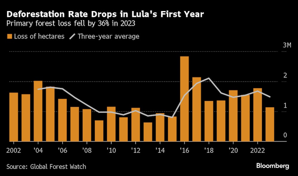 La tasa de deforestación cae en el primer año de Lula La tasa de deforestación cae en el primer año de Lula