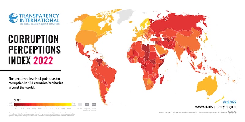 Evaluación de la corrupción en el sector público de 180 países. Evaluación de la corrupción en el sector público de 180 países.