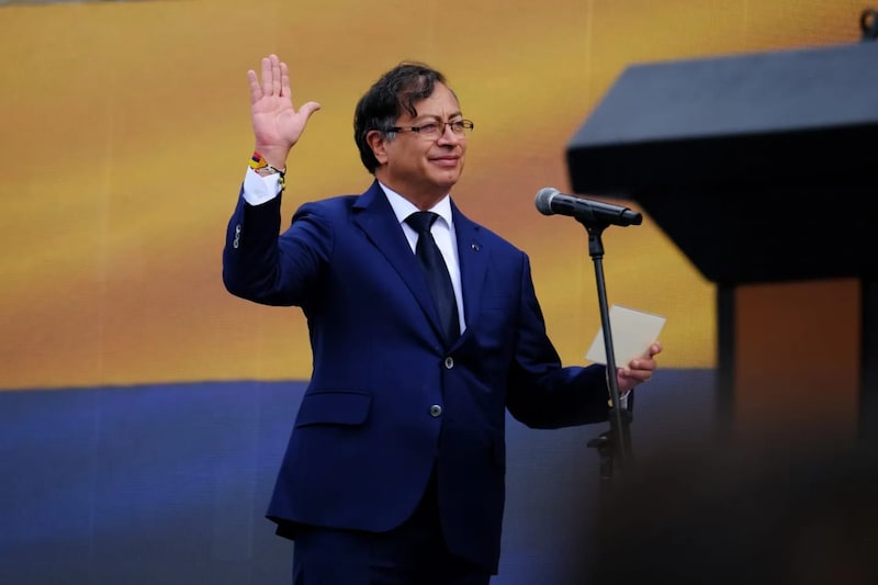 Gustavo Petro en el acto de posesión presidencial el 7 de agosto de 2022, en Bogotá, Colombia. Gustavo Petro en el acto de posesión presidencial el 7 de agosto de 2022, en Bogotá, Colombia.