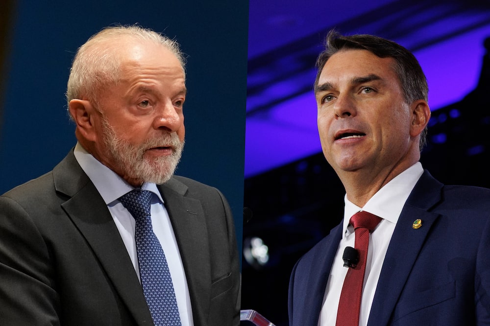 Luiz Inácio Lula da Silva / Flávio Bolsonaro. Luiz Inácio Lula da Silva / Flávio Bolsonaro.