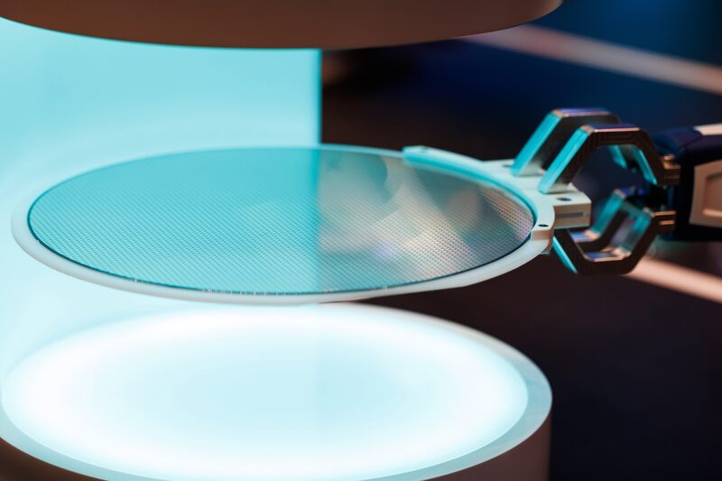 Maqueta de una oblea de SK Hynix Inc. en la SK AI Summit celebrada en Seúl, Corea del Sur, el 3 de noviembre.
Fotógrafo: SeongJoon Cho/Bloomberg Maqueta de una oblea de SK Hynix Inc. en la SK AI Summit celebrada en Seúl, Corea del Sur, el 3 de noviembre.
Fotógrafo: SeongJoon Cho/Bloomberg