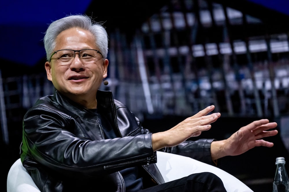 Jensen Huang durante la conferencia GTC de Nvidia celebrada en San José la semana pasada. Fotógrafo: David Paul Morris/Bloomberg Jensen Huang durante la conferencia GTC de Nvidia celebrada en San José la semana pasada. Fotógrafo: David Paul Morris/Bloomberg