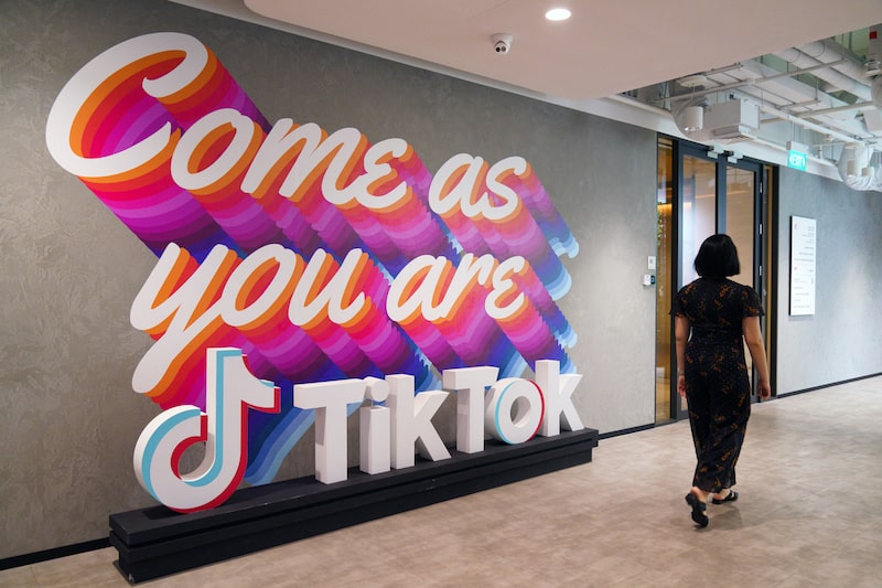 Signage at the TikTok Inc. offices in Singapore, on Friday, Aug. 4, 2023. TikTok, the popular music video app, is owned by China's ByteDance Ltd. Signage at the TikTok Inc. offices in Singapore, on Friday, Aug. 4, 2023. TikTok, the popular music video app, is owned by China's ByteDance Ltd.