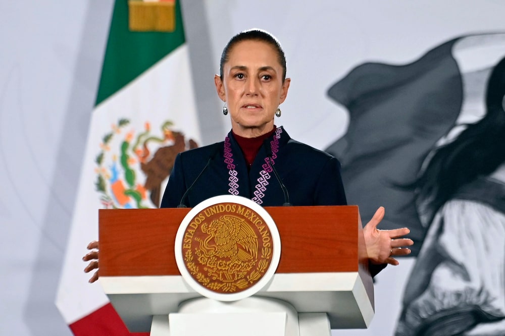 MEXICO CITY, MEXICO - AUGUST 11: President of Mexico, Claudia Sheinbaum Pardo speaks during the daily morning briefing at Palacio Nacional on August 11, 2026 in Mexico City, Mexico. (Photo by Jeannette Flores/ObturadorMX/Getty Images) MEXICO CITY, MEXICO - AUGUST 11: President of Mexico, Claudia Sheinbaum Pardo speaks during the daily morning briefing at Palacio Nacional on August 11, 2026 in Mexico City, Mexico. (Photo by Jeannette Flores/ObturadorMX/Getty Images)
