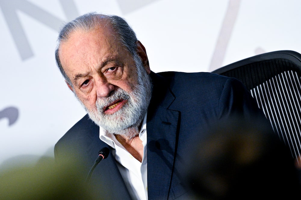 Carlos Slim Helú, presidente honorario de América Móvil y Grupo Carso, durante una conferencia de prensa el 26 de mayo de 2026 en la Ciudad de México. Carlos Slim Helú, presidente honorario de América Móvil y Grupo Carso, durante una conferencia de prensa el 26 de mayo de 2026 en la Ciudad de México.