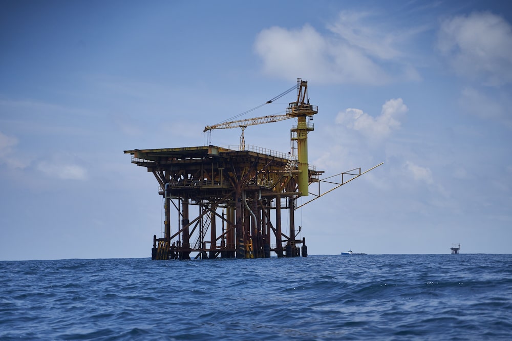 Plataforma petrolífera en el Golfo de México, frente a la costa de Tampico, estado de Tamaulipas, México. Plataforma petrolífera en el Golfo de México, frente a la costa de Tampico, estado de Tamaulipas, México.