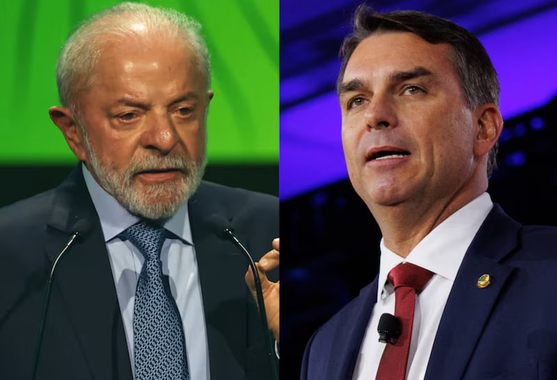 Lula e Flávio Bolsonaro Lula e Flávio Bolsonaro
