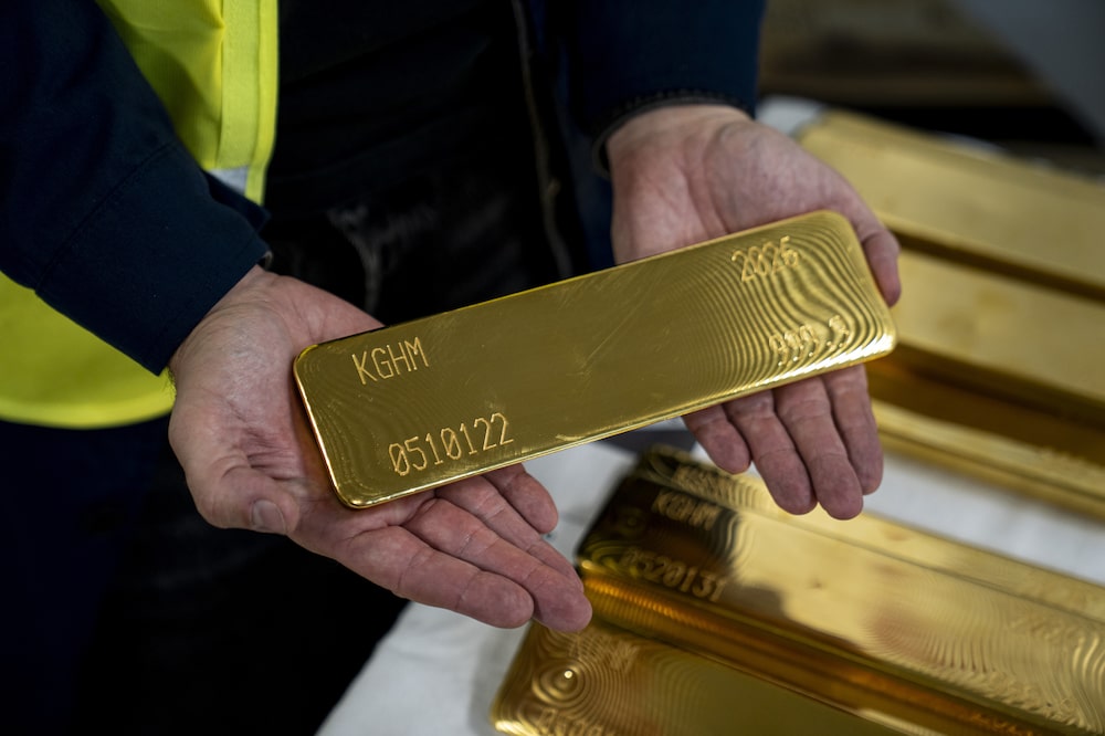 A gold bar from the vault at KGHM Polska Mied SA's copper smelting plant in Glogow, Poland, on Thursday, Sept. 24, 2026. KGHM is among the world's larger copper and silver miners, operating primarily in Poland. Photographer: Damian Lemanski/Bloomberg A gold bar from the vault at KGHM Polska Mied SA's copper smelting plant in Glogow, Poland, on Thursday, Sept. 24, 2026. KGHM is among the world's larger copper and silver miners, operating primarily in Poland. Photographer: Damian Lemanski/Bloomberg