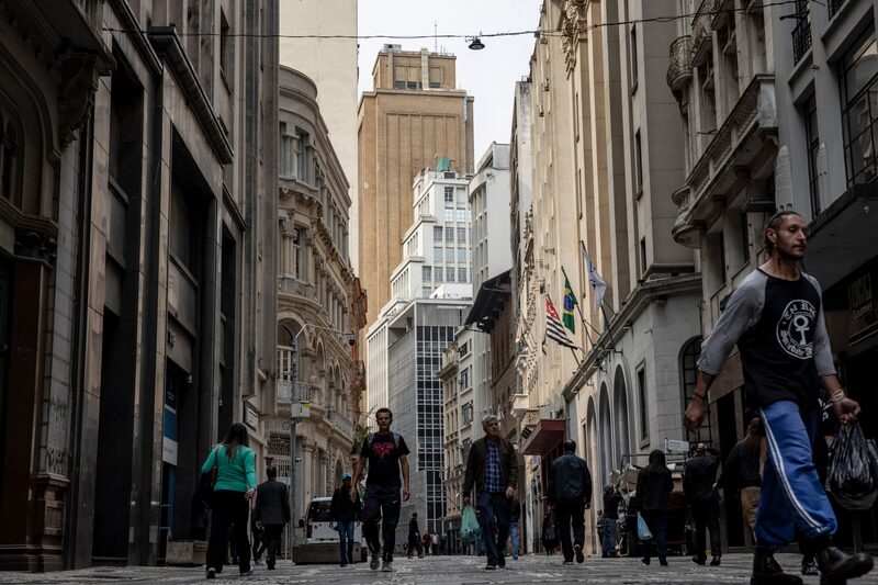 El distrito financiero en el centro de Sao Paulo, Brasil. Fotógrafo: Victor Moriyama/Bloomberg.   El distrito financiero en el centro de Sao Paulo, Brasil. Fotógrafo: Victor Moriyama/Bloomberg.