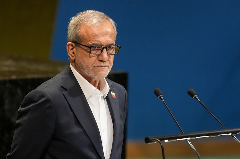 El presidente iraní Masoud Pezeshkian. Fotógrafo: David Dee Delgado/Bloomberg. El presidente iraní Masoud Pezeshkian. Fotógrafo: David Dee Delgado/Bloomberg.