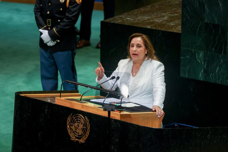 Boluarte vem sofrendo críticas nos últimos meses com os níveis de criminalidade em alta no país Boluarte vem sofrendo críticas nos últimos meses com os níveis de criminalidade em alta no país