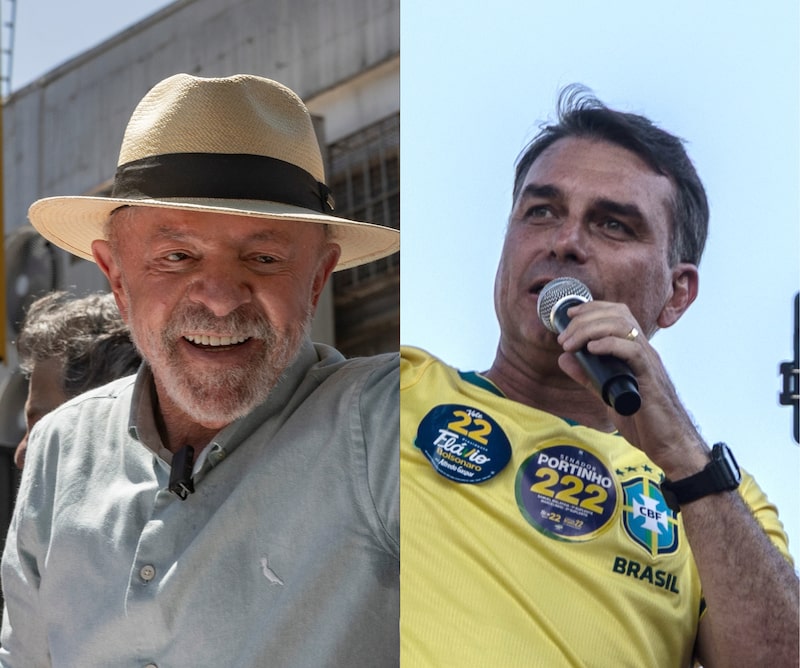 Luiz Inácio Lula da Silva, a la izquierda, y Flávio Bolsonaro, a la derecha, durante actos públicos en Brasil. Foto: Bloomberg Luiz Inácio Lula da Silva, a la izquierda, y Flávio Bolsonaro, a la derecha, durante actos públicos en Brasil. Foto: Bloomberg