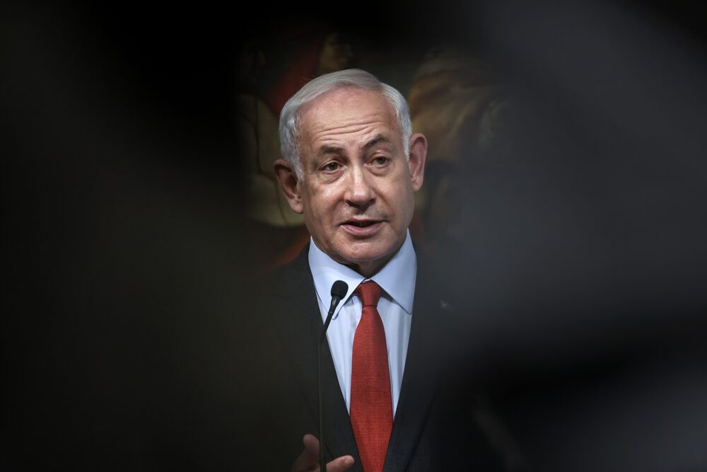 Benjamin Netanyahu, primer ministro de Israel, habla durante una rueda de prens en el Palacio Chigi de Roma, Italia. Benjamin Netanyahu, primer ministro de Israel, habla durante una rueda de prens en el Palacio Chigi de Roma, Italia.