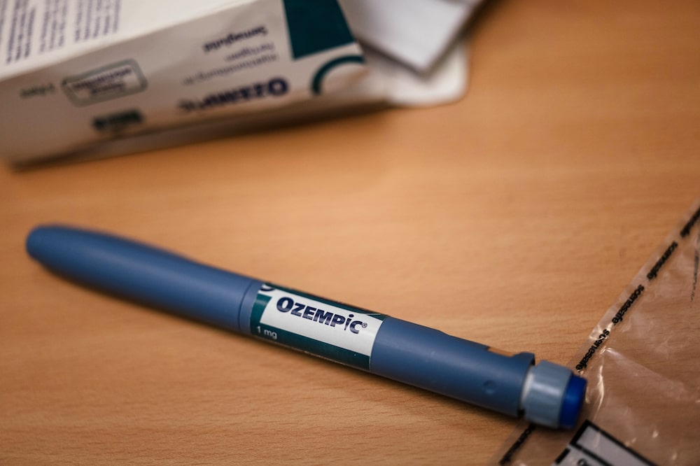 A counterfeit Novo Nordisk A/S Ozempic pen at a warehouse operated by the UK's Medicines and Healthcare Products Regulatory Agency (MHRA) in London, UK, on Monday, Feb. 27, 2024. The UK task force tracks down illegal websites, monitors social media and even carries out raids to stamp out sales of fake "skinny jabs" as both organized crime and unscrupulous lone entrepreneurs look to capitalize on the weight-loss frenzy. Photographer: Jose Sarmento Matos/Bloomberg A counterfeit Novo Nordisk A/S Ozempic pen at a warehouse operated by the UK's Medicines and Healthcare Products Regulatory Agency (MHRA) in London, UK, on Monday, Feb. 27, 2024. The UK task force tracks down illegal websites, monitors social media and even carries out raids to stamp out sales of fake "skinny jabs" as both organized crime and unscrupulous lone entrepreneurs look to capitalize on the weight-loss frenzy. Photographer: Jose Sarmento Matos/Bloomberg