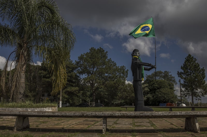 A statue in honor of Jair Bolsonaro, Brazil's president, near the airport in Passo Fundo, Brazil. A statue in honor of Jair Bolsonaro, Brazil's president, near the airport in Passo Fundo, Brazil.