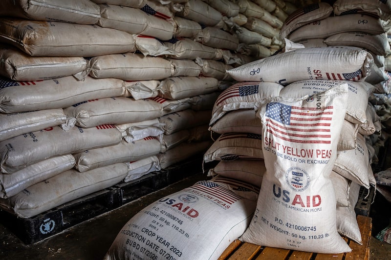 Sacos de los últimos lotes de guisantes amarillos entregados por la Agencia de los Estados Unidos para el Desarrollo Internacional (USAID). Sacos de los últimos lotes de guisantes amarillos entregados por la Agencia de los Estados Unidos para el Desarrollo Internacional (USAID).