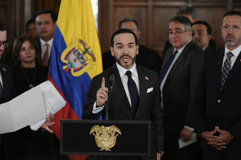 Abelardo de la Espriella, Colombia's president, speaks during a press conference at the San Carlos Palace in Bogota, Colombia, on Wednesday, Aug. 19, 2026. The World Bank has already disbursed $200 million and Colombia is seeking additional funds to finance reconstruction after the earthquake. Photographer: Ivan Valencia/Bloomberg Abelardo de la Espriella, Colombia's president, speaks during a press conference at the San Carlos Palace in Bogota, Colombia, on Wednesday, Aug. 19, 2026. The World Bank has already disbursed $200 million and Colombia is seeking additional funds to finance reconstruction after the earthquake. Photographer: Ivan Valencia/Bloomberg