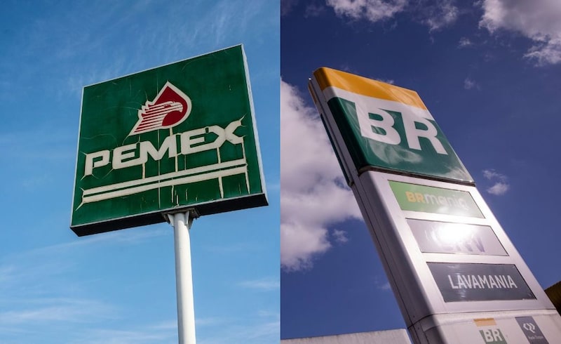 En la imagen, los tableros de Pemex y Petrobras. En la imagen, los tableros de Pemex y Petrobras.