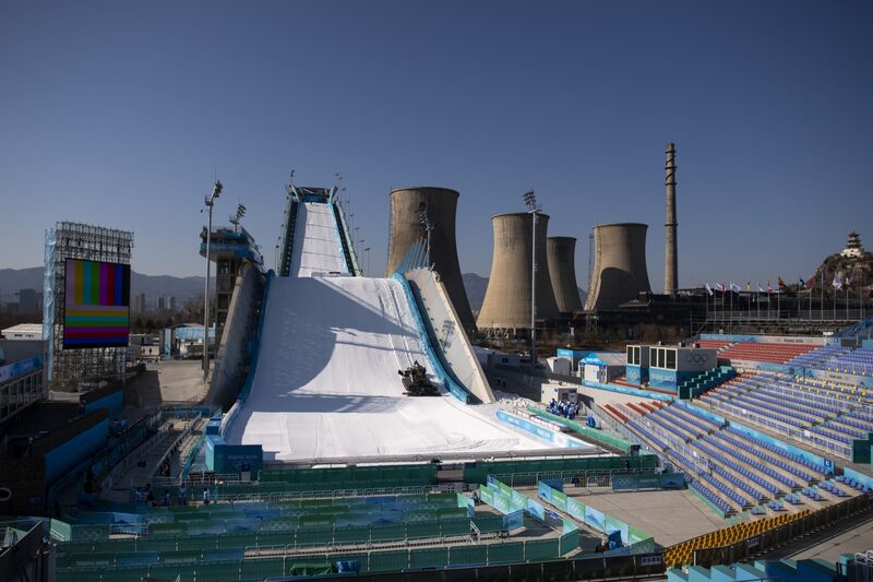 La sede de Shougang Big Air en Pekín el 29 de enero. La sede de Shougang Big Air en Pekín el 29 de enero.