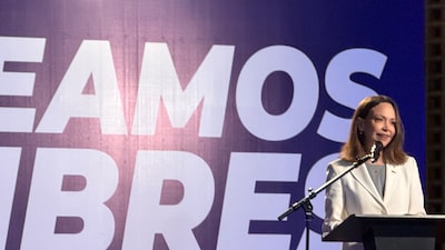 Machado ofrece garantías a inversionistas y afirma que su regreso a Venezuela fue autónomo Machado ofrece garantías a inversionistas y afirma que su regreso a Venezuela fue autónomo