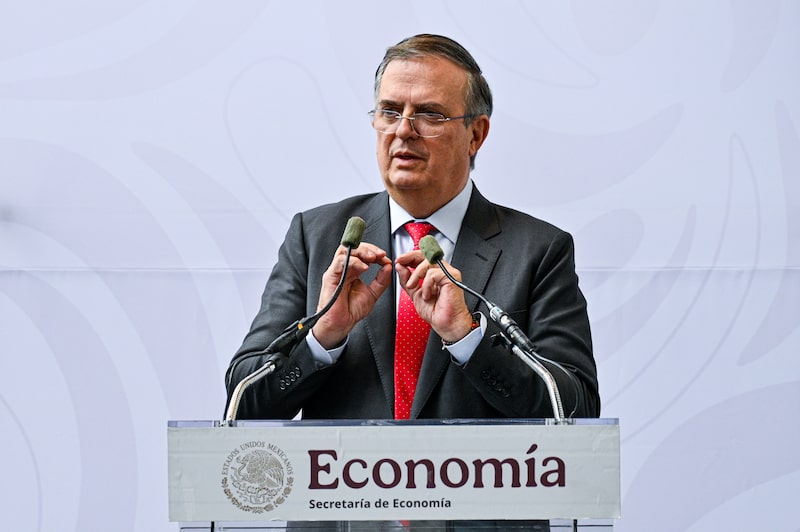 Marcelo Ebrard, secretario de Economía, durante una conferencia de prensa en Ciudad de México el 1 de julio de 2026 Marcelo Ebrard, secretario de Economía, durante una conferencia de prensa en Ciudad de México el 1 de julio de 2026
