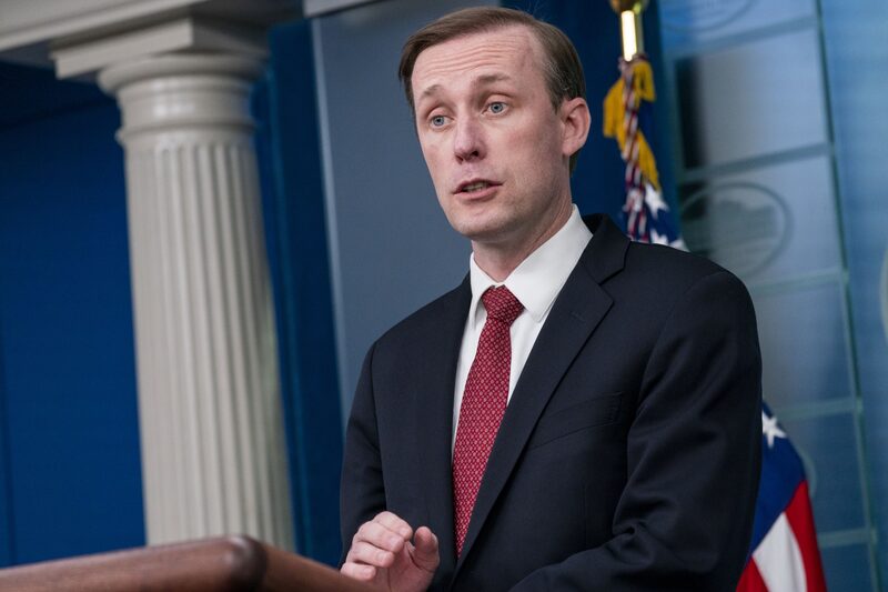 Jake Sullivan, White House national security adviser, speaks during a news conference in the James S. Brady Press Briefing Room at the White House in Washington, D.C., U.S., on Friday, Feb. 11, 2022. Sullivan said The United States believes Russia could take offensive military action or attempt to spark a conflict inside Ukraine as early as next week. Photographer: Shawn Thew/EPA/Bloomberg Jake Sullivan, White House national security adviser, speaks during a news conference in the James S. Brady Press Briefing Room at the White House in Washington, D.C., U.S., on Friday, Feb. 11, 2022. Sullivan said The United States believes Russia could take offensive military action or attempt to spark a conflict inside Ukraine as early as next week. Photographer: Shawn Thew/EPA/Bloomberg