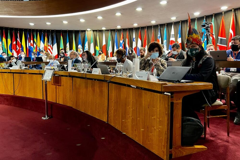 En la esquina derecha Nadino Calapucha, de Coordinadora para la Defensa de la Amazonía, quien indicó que los pueblos indígenas quieren que la participación sea intercultural. En la esquina derecha Nadino Calapucha, de Coordinadora para la Defensa de la Amazonía, quien indicó que los pueblos indígenas quieren que la participación sea intercultural.