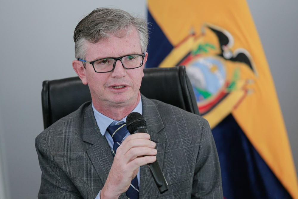 Ecuador Finance Minister Juan Carlos Vega Holds Press Conference Ecuador Finance Minister Juan Carlos Vega Holds Press Conference