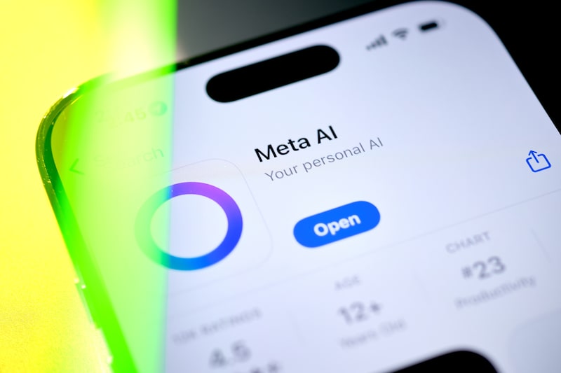 The Meta AI app in the Apple App Store on a smartphone arranged in Germantown, New York, US, on Wednesday, July 23, 2025. The Meta AI app in the Apple App Store on a smartphone arranged in Germantown, New York, US, on Wednesday, July 23, 2025.