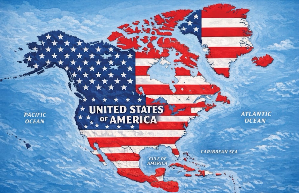Trump no solo anexa a México y Canadá a un mapa de EE.UU: dice que la luna también le pertenece. Trump no solo anexa a México y Canadá a un mapa de EE.UU: dice que la luna también le pertenece.