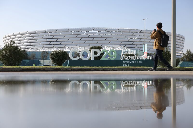 Estádio de Baku, onde ocorrem reuniões da conferência do clima COP29 (Foto: Hollie Adams/Bloomberg) Estádio de Baku, onde ocorrem reuniões da conferência do clima COP29 (Foto: Hollie Adams/Bloomberg)