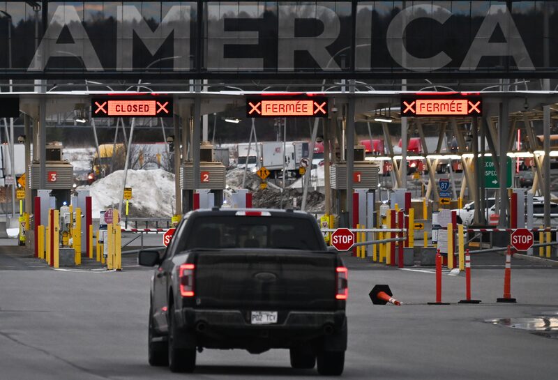 A vehicle traveling into the United States at the Canada-US border in St-Bernard-de-Lacolle, Quebec, Canada, on Thursday, March 6, 2025. President Donald Trump exempted Canadian goods covered by the North American trade agreement known as USMCA from his 25% tariffs, offering major reprieves to the USs two largest trading partners. Photographer: Graham Hughes/Bloomberg A vehicle traveling into the United States at the Canada-US border in St-Bernard-de-Lacolle, Quebec, Canada, on Thursday, March 6, 2025. President Donald Trump exempted Canadian goods covered by the North American trade agreement known as USMCA from his 25% tariffs, offering major reprieves to the USs two largest trading partners. Photographer: Graham Hughes/Bloomberg