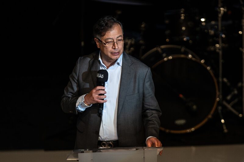 El presidente electo de Colombia habla durante el lanzamiento del Informe de la Comisión de la Verdad del país en el Teatro Municipal Jorge Eliecer Gaitán en Bogotá, Colombia, el martes 28 de junio de 2022. El presidente electo de Colombia habla durante el lanzamiento del Informe de la Comisión de la Verdad del país en el Teatro Municipal Jorge Eliecer Gaitán en Bogotá, Colombia, el martes 28 de junio de 2022.