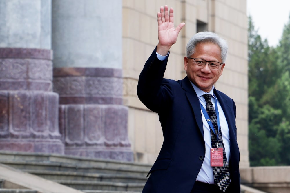 Jensen Huang at the Great Hall of the People on May 14. Jensen Huang at the Great Hall of the People on May 14.