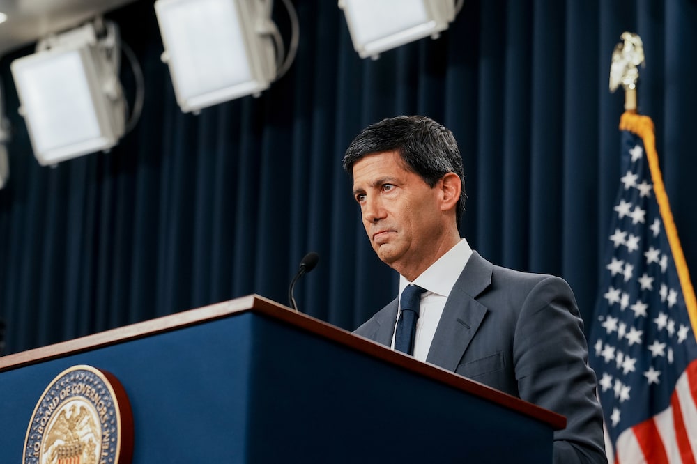 Kevin Warsh, chairman of the US Federal Reserve, during a news conference following a Federal Open Market Committee (FOMC) meeting in Washington, DC, US, on Wednesday, Oct. 28, 2026. Federal Reserve officials left interest rates unchanged and reiterated their commitment to containing inflation, but without offering a clear signal they might raise rates at their next meeting in December. Photographer: Al Drago/Bloomberg